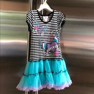 NWOT GIRLS STRIPED BEAUTEES RUFFLE PLAY DRESS